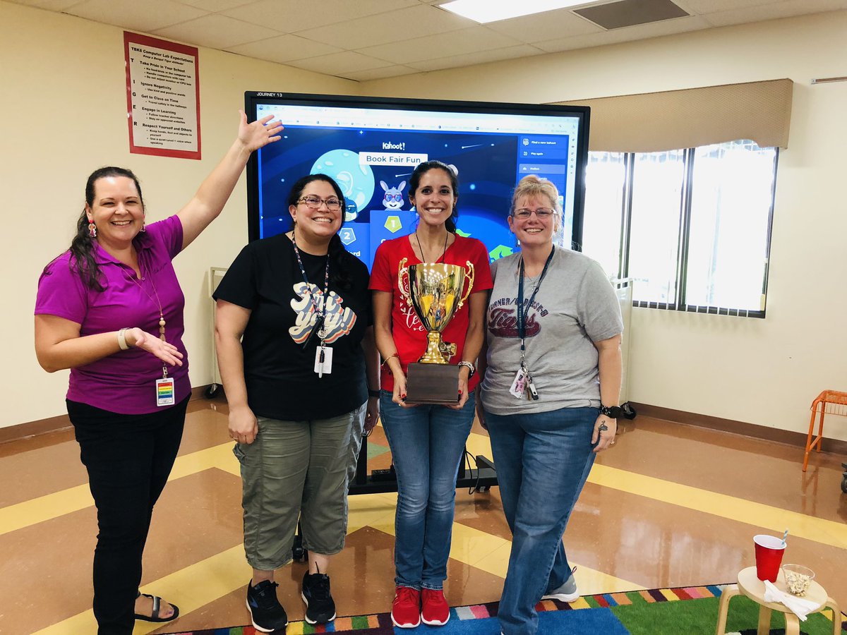 Fridays are the most fun when spent previewing Book Fair with teacher pals!  Congrats to our Kahoot book trivia winner <a href="/MrsK_Ochoa/">Kristen Ochoa</a> and our random raffle winners <a href="/MrsShuford/">Shaina Shuford</a> and Mrs.Goodin!  Doors open Mon 9/18 @ 7:10am! <a href="/TurnerBartelsK8/">Turner/Bartels K8</a>