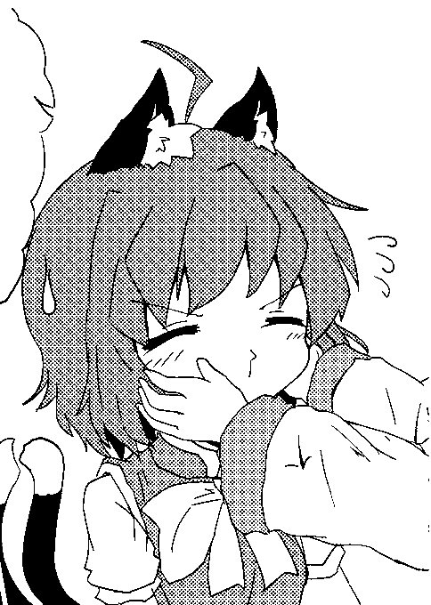 藍様にほっぺたムニムニされる橙ちゃん🐈💦 