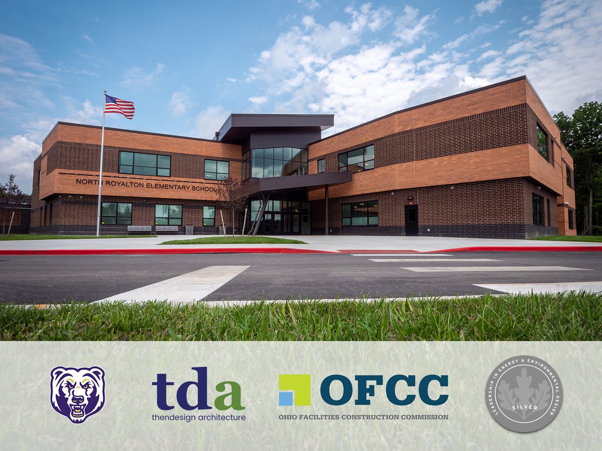 ThenDesignArch's tweet photo. Congrats to the team for achieving LEED Silver for the North Royalton ES. This elementary school was designed to embody a “student-centered” approach after an extensive community planning effort. It's a huge achievement! 
Learn more about the project: 
https://t.co/rNXbM6TmvO https://t.co/RND58eoihA