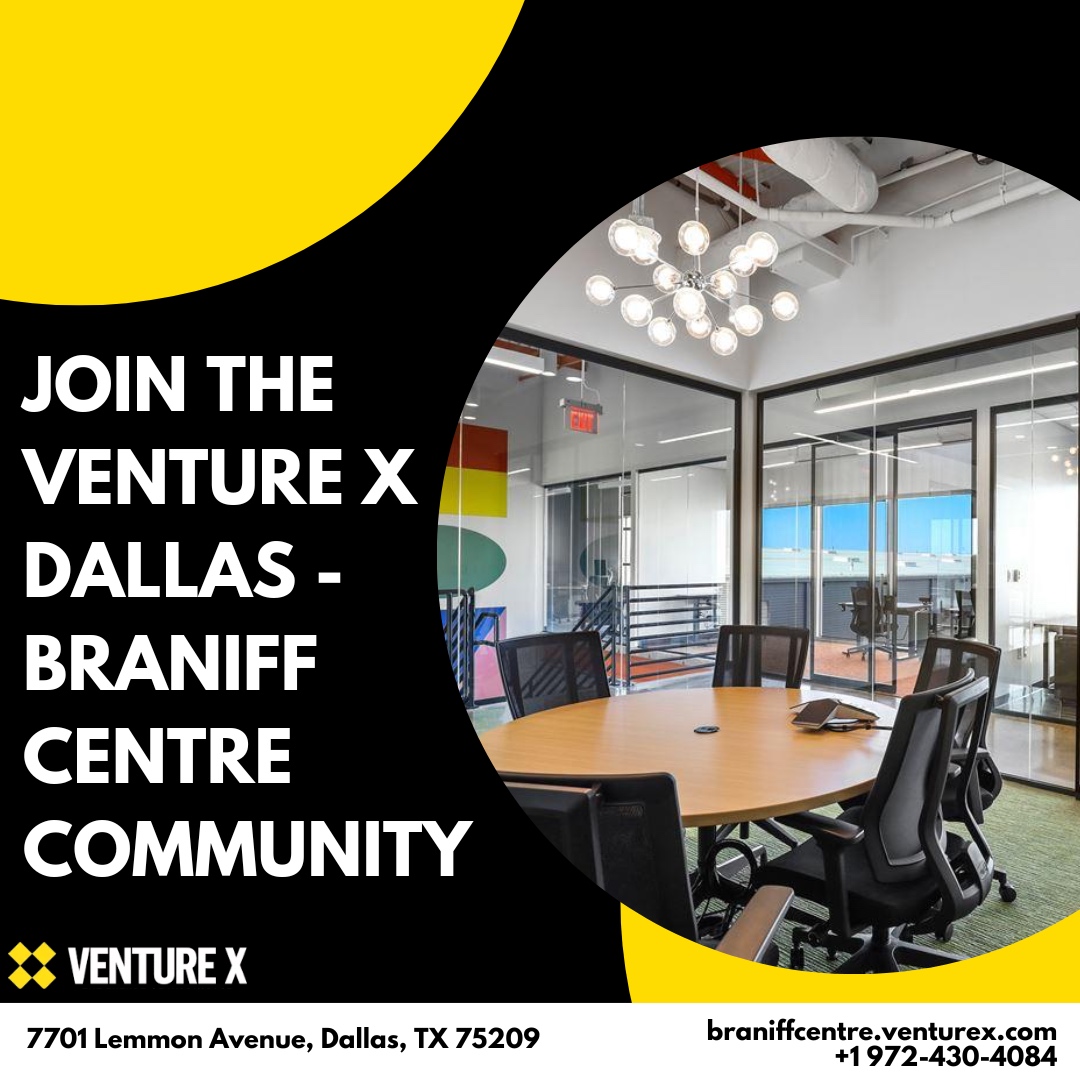 x_braniff's tweet image. Join the Venture X Dallas - Braniff Centre Community. Tailored for professionals, entrepreneurs, and small businesses. Private offices, meeting rooms, and more available. #WorkspaceCommunity
