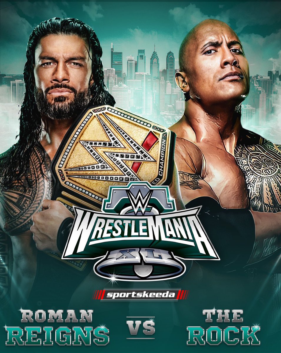 SKWrestling_'s tweet photo. Yay or Nay? 👀
#TheRock #RomanReigns #WrestleMania #WWE https://t.co/00SbwIhME7