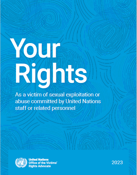 UN_OVRA's tweet photo. Six years since the first Victims’ Rights Advocate began her work, OVRA is delighted to disseminate the #VictimsRightsStatement, setting out the rights of victims of #SEA by UN or related personnel and developed with colleagues across the entire system. 
👉https://t.co/KE4MRUwRhl https://t.co/HabXUMf2KY