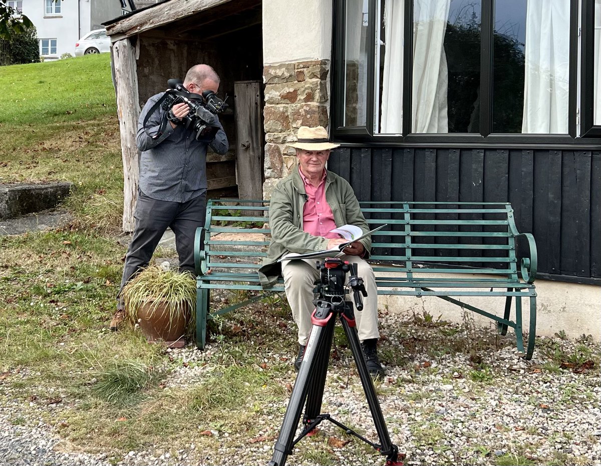 CCottleHunkin's tweet photo. We are so grateful to @MichaelMorpugo for his support today in front of @BBCSpotlight with the campaign to #SaveDevonsMobileLibraries We really hope @DevonCC will listen to the strength of feeling ♥️ thanks also to @stephenfry @MichaelRosenYes @carolvorders @radioleary https://t.co/9UgcffDfcM