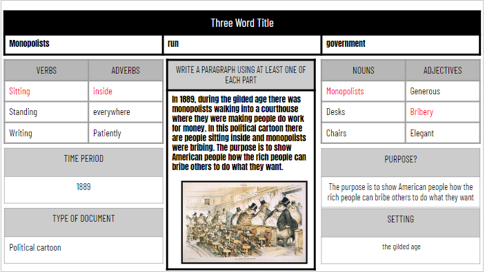 JustinUnruh16's tweet photo. Did some #8parts in US History today covering Political Cartoons during the Gilded Age. #Eduprotocols https://t.co/2D7Z1ZYjMF