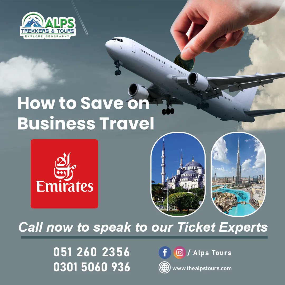 sheikhumree's tweet photo. How to Save on Business Travel? 
let us know we provide best Options in Town.

@AlpsTours https://t.co/OtlttMevLp