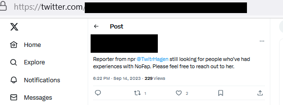 NoFap tweet media