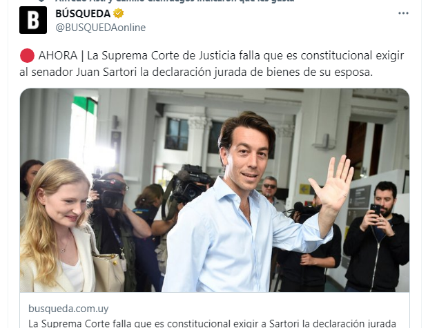 Sartori esconde declaración, Argimón lo apoya.  
A los blancos les cuesta ser honestos.

❌Tampoco votan ley de transparencia sobre financiamiento de partidos políticos. ¿Estos son los que dan cátedra sobre personería jurídica del Pit Cnt?