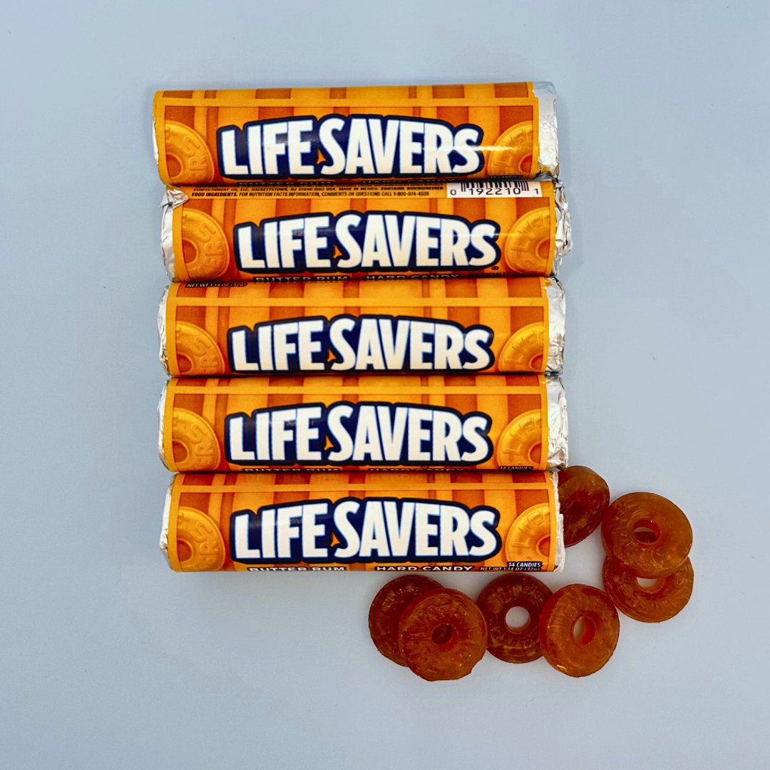 CandyFunhouseHQ's tweet photo. The forever classic Butter Rum LifeSavers! ๐ง๐ป #lifesavers #butterrum #classic #candy #candyfunhouse https://t.co/sYrFcMnsaG