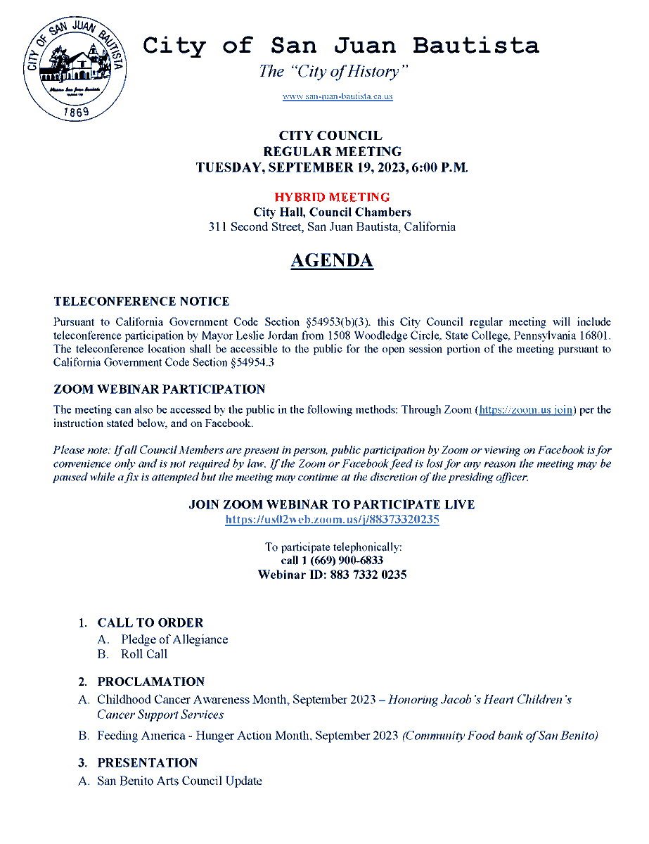 City of San Juan Bautista, CA tweet media