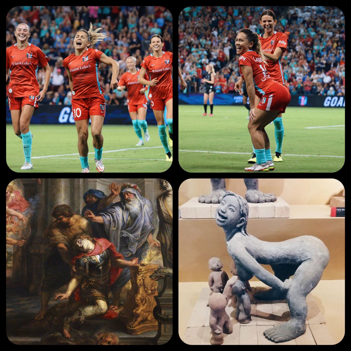 Death of Achilles, by Peter Paul Rubens, 1630-35, and twerking Korean statue from @klumlee, 📸 from @thekccurrent