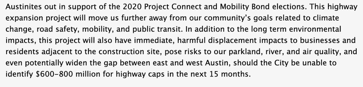 rethink35's tweet photo. Austin Mayor Pro Tem @PaigeForAustin has just made a STRONG statement against I-35 expansion! 😆

"This... will move us further away from our community’s goals related to climate change, road safety, mobility, and public transit."

Her full statement: https://t.co/mQ2jXpC5B7 https://t.co/1YDmiCHymk