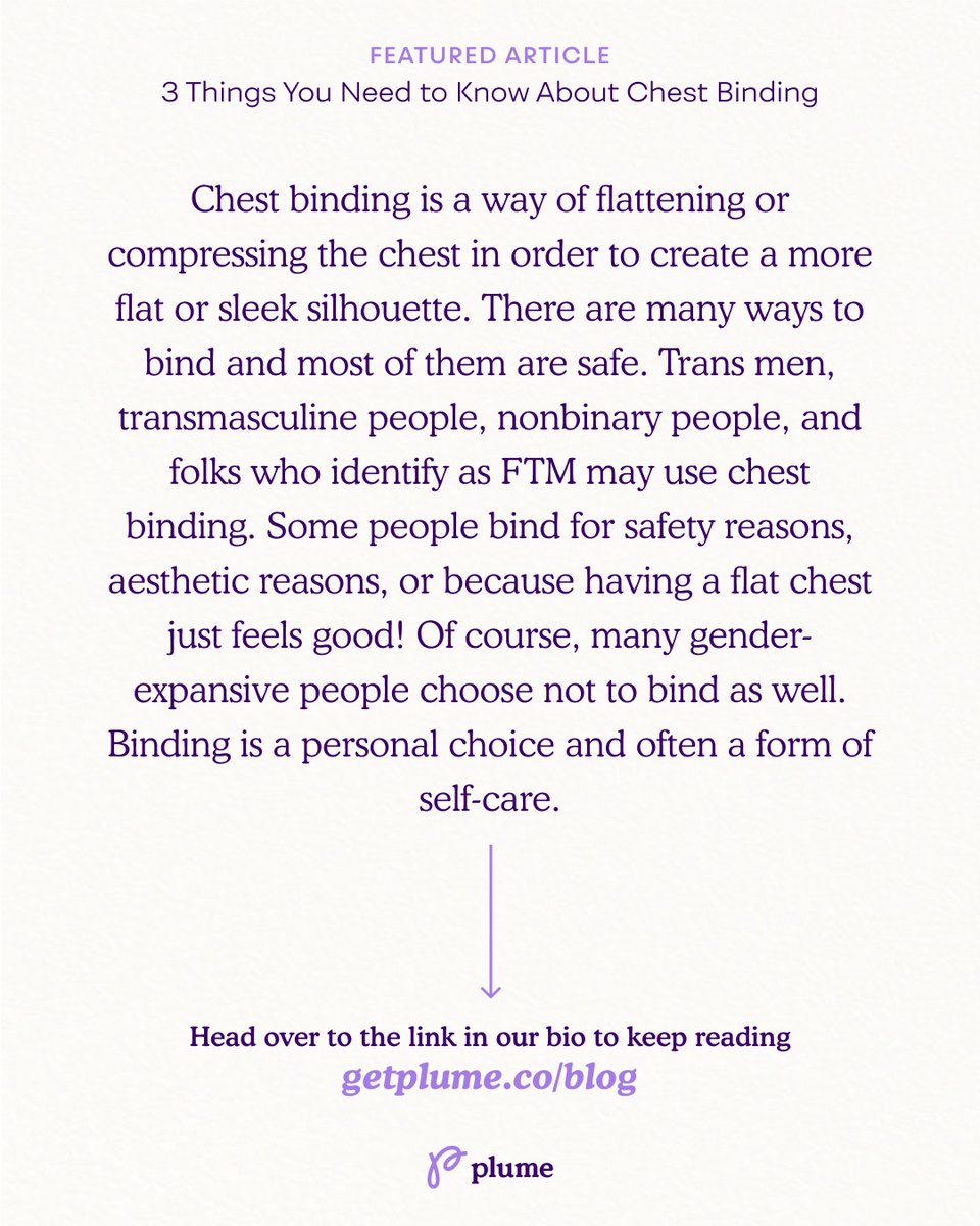 Transgender, nonbinary, and gender non-conforming people deserve to feel safe and comfortable when binding. Whether you use a chest binder, chest binding tape, or binder alternatives, it’s important to learn more about binding. Read more in the linkinbio! #transgender