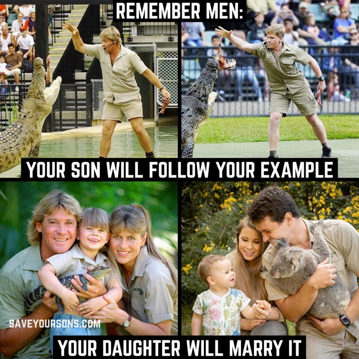 SaveYourSons's tweet image. Your son will follow your example 

Your daughter will marry it