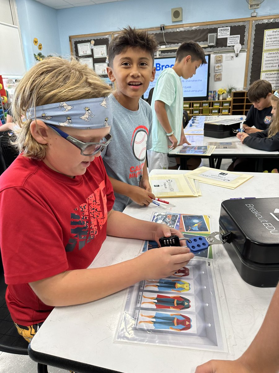 WantaghSTEAM's tweet photo. 5th grade superheroes @wantaghel worked on the 4Cs while enjoying the @breakoutEDU Breakout the Superheroes challenge! They used critical thinking and teamwork to get the answers and become LOCK stars! @WantaghSchools #stemed #steamed #elementarystem #elementarysteam #4cs https://t.co/vjEBW4I19l
