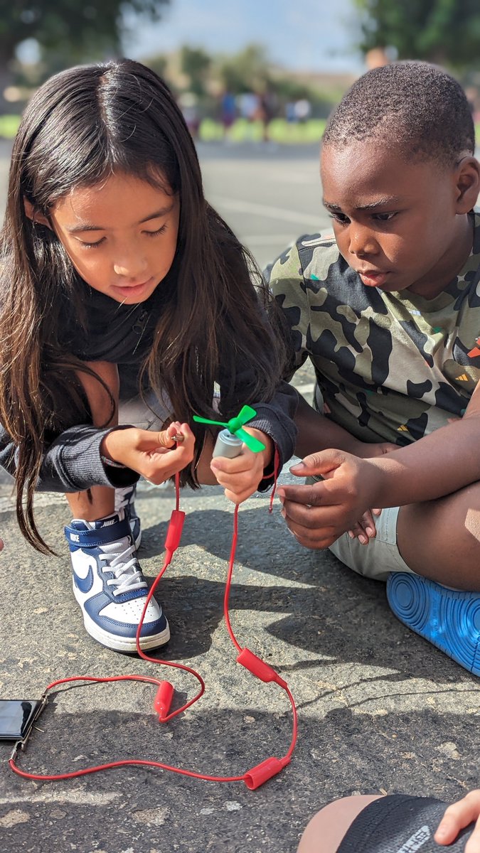 Taking our learning outside to explore renewable energy and circuitry with solar cells. #stem #steam #stemed #wearepbvusd #thenest #science @Amplify