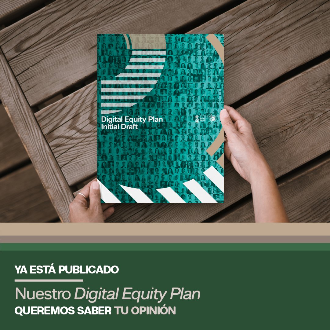 PRSmartIsland's tweet photo. ¡Queremos saber tu opinión! Accede a https://t.co/0vhbB1mTKA y déjanos tus comentarios sobre nuestro "Digital Equity Plan" https://t.co/csAgbu6gBt