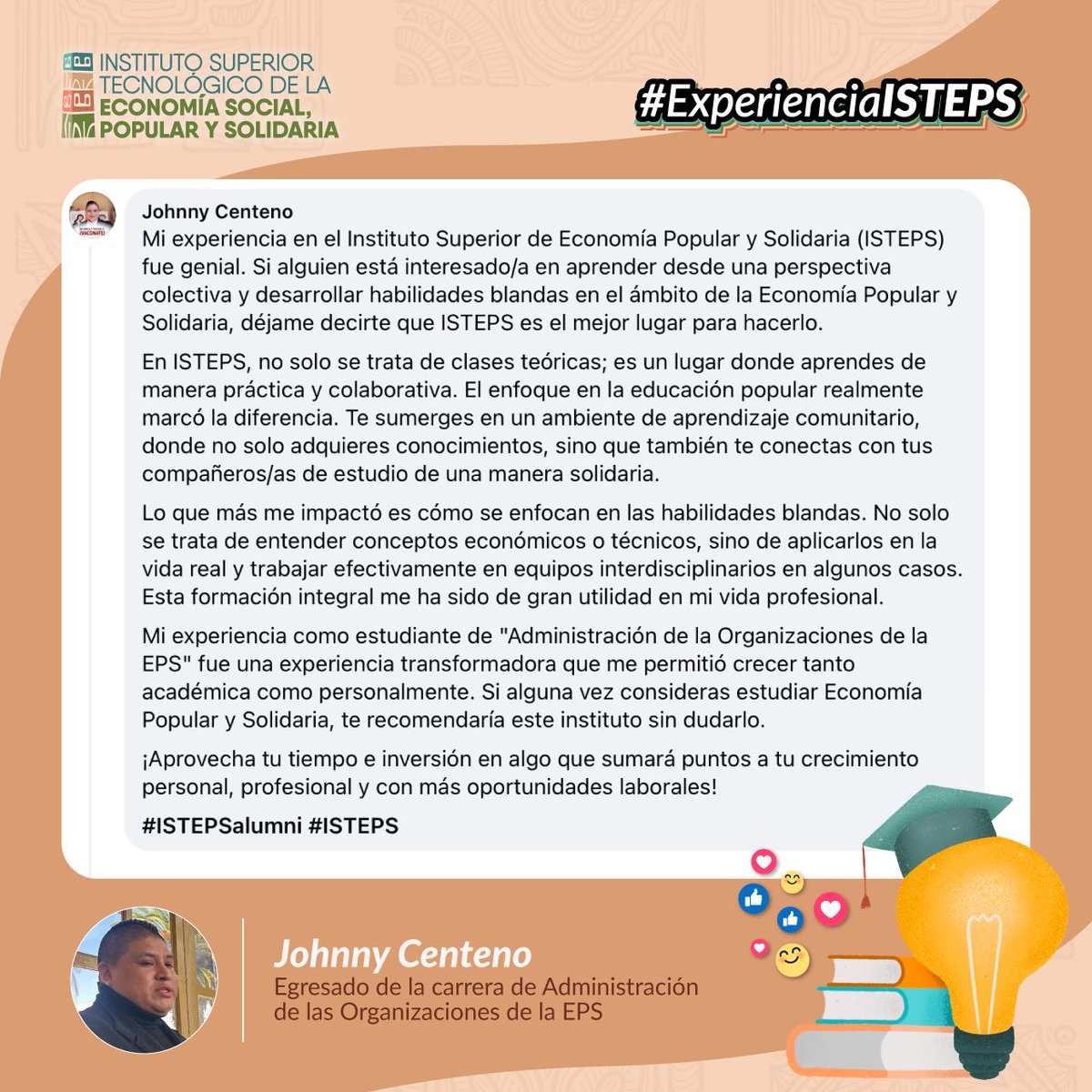 ISTEPS_ec's tweet photo. Este es el sentir de nuestros estudiantes.💛
Estas son sus #ExperienciasISTEPS 💫
#SomosISTEPS
#eligeisteps
#MatriculateYa https://t.co/PG2UsxL0Qy