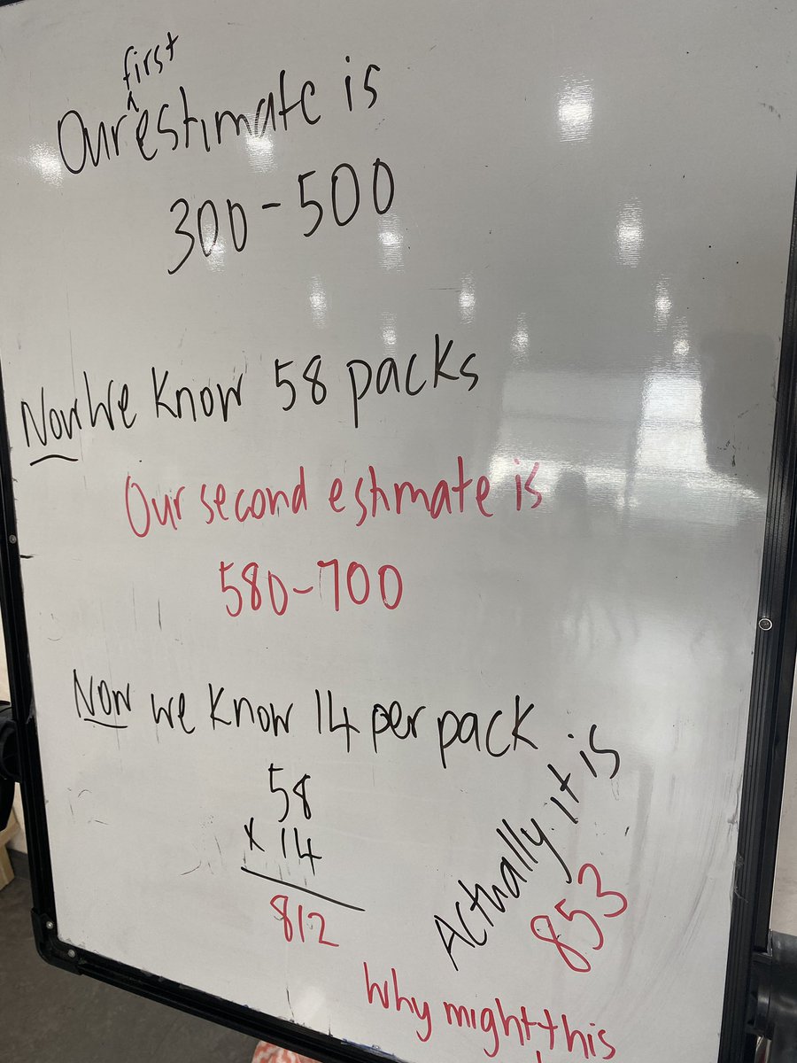 MsGabriellaKL's tweet photo. Using @sembl_ed to practice estimating with the array-bow of colours (skittles!) 3-act task. Lots of great discussions about how we know it’s a sensible estimation (and how might factories programme their machinery to fill the skittle packets?!). #richmaths ##iteachmath #sembl https://t.co/QrMfqjLJPt