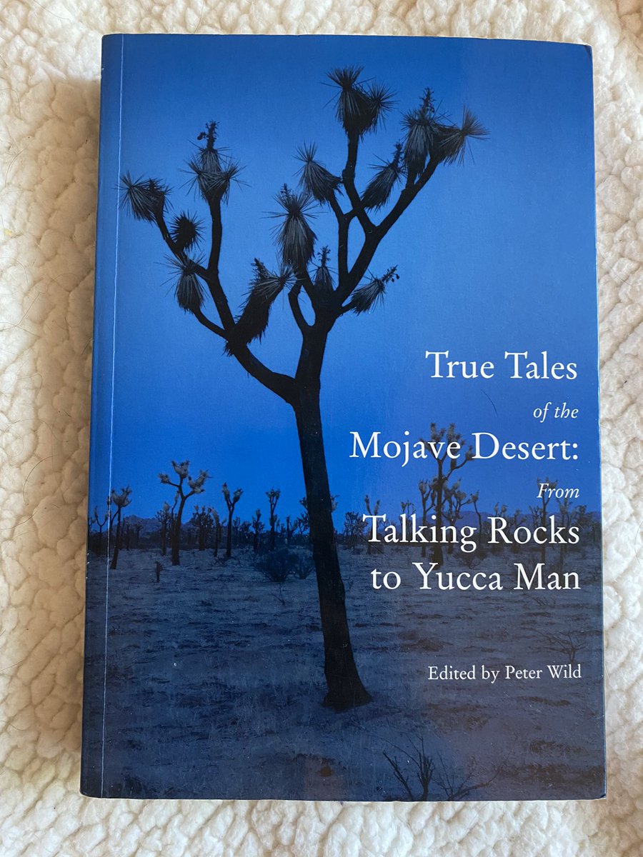 Mosquit0Hawk's tweet image. As research for a new script, I just finished this fun collection of desert literature, True Tales of the Mojave Desert: from Talking Rocks to Yucca Man edited by Peter Wild

It captures the wild, lawless nature of the desert.