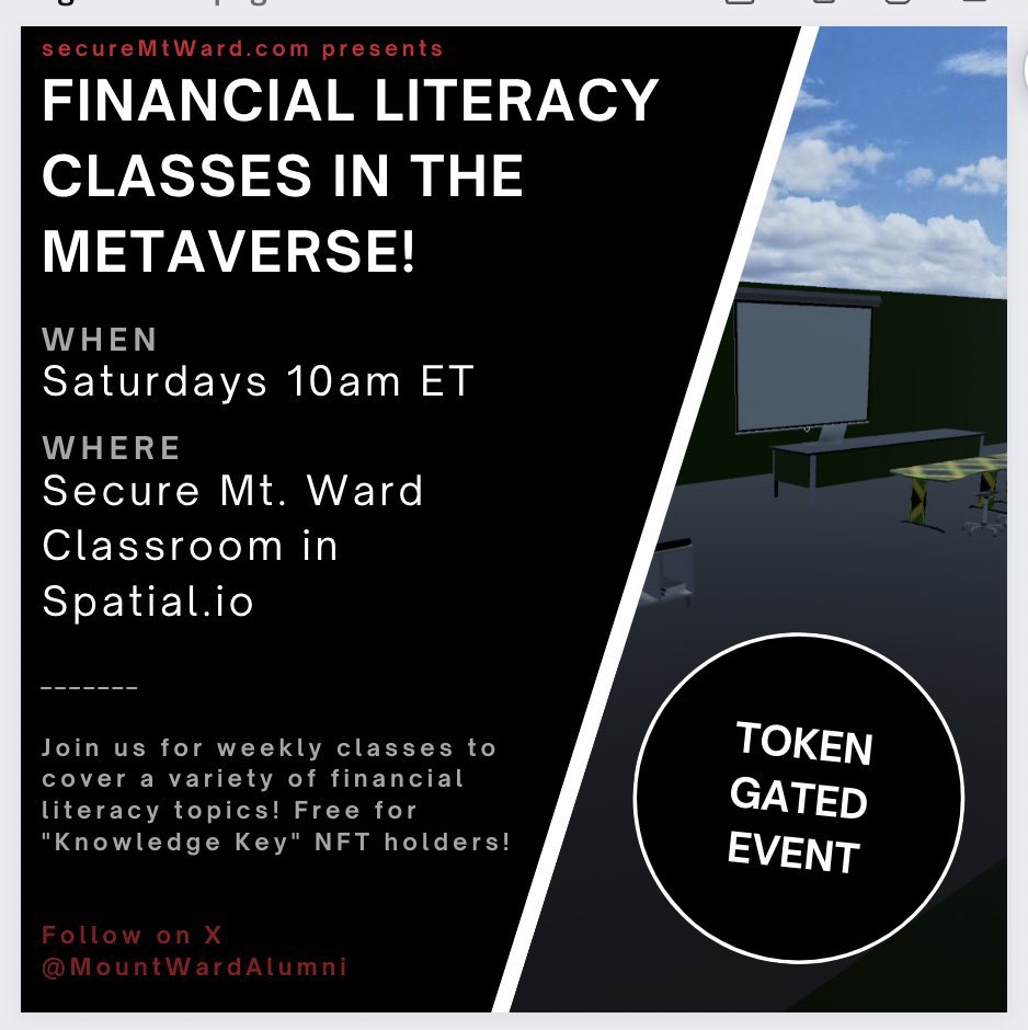 MountWardAlumni's tweet photo. Honoring current Knowledge Key holders planned perks as we migrate to polygon.  Join us this Saturday at 10 am est for our many sessions around financial literacy in https://t.co/wTOa1zyRjk https://t.co/TKHEQJ8FqU