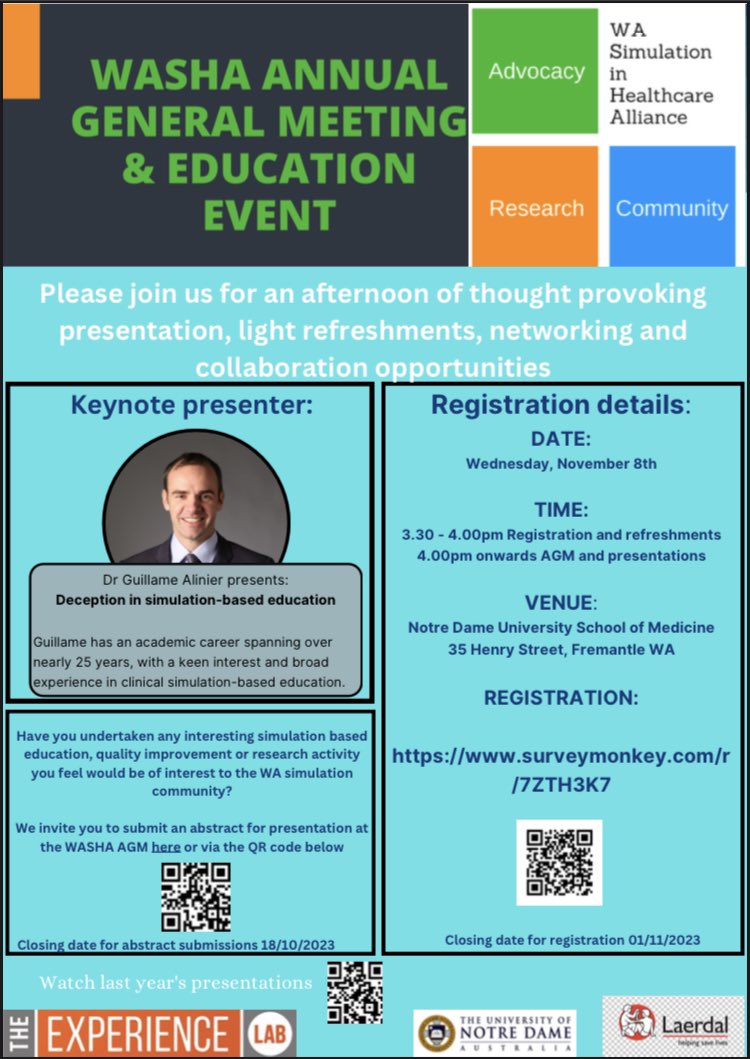 Very excited to announce a WASHA Education event and annual AGM