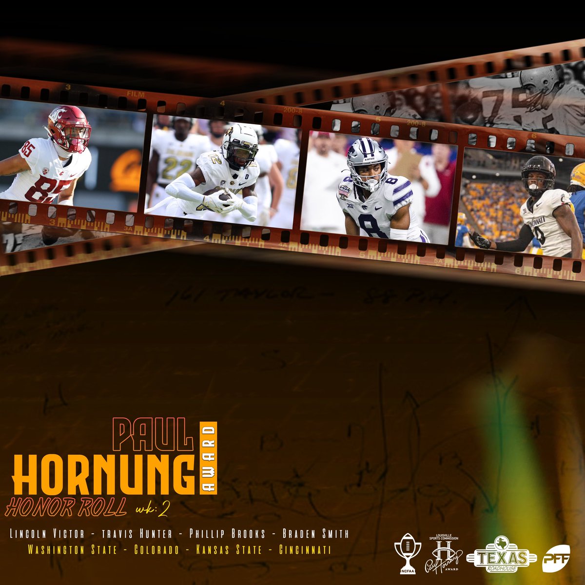 hornungaward's tweet photo. FOUR PLAYERS EARN PAUL HORNUNG AWARD HONOR ROLL IN WEEK TWO! https://t.co/Pp2nBTHFo2