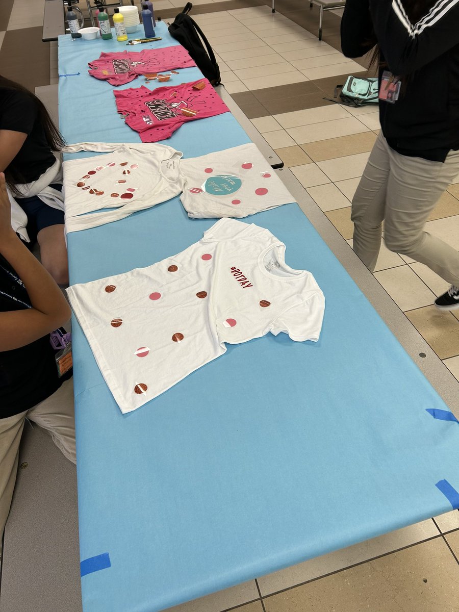 Our first #InternationalDotDay was SUCH a success! On Thursday, we had about 40 Knights stay after school to create their own Dot shirts to wear today! Love the commUNITY we are building this year!