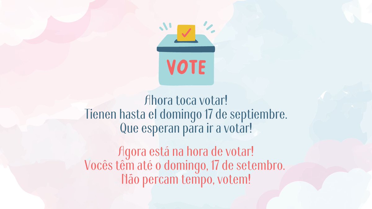 brargweek's tweet photo. 🇦🇷 Cerramos inbox y ahora toca votar! La votación estará abierta solo hasta el domingo 17 de septiembre.
🇧🇷 Fechamos a inbox e está na hora de votar! A votação fica aberta só até domingo, 17 de setembro.
🗳️ Vote! https://t.co/DNNI5O9oRx
#brargweek #brargweek2022 https://t.co/iOV9PdD5Ur