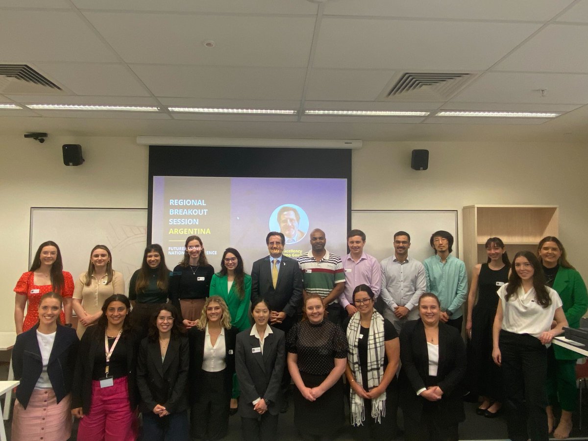 ARGinAustralia's tweet photo. Amb. Gowland enjoyed taking part in the Argentina session at #Future23 #NationalConference at ANU. Thank you @YoungAustIntAff! ππ¦π·
-
El Emb. Gowland tuvo el agrado de participar en la sesiΓ³n de Argentina de #Future23 #NationalConference en la ANU. Β‘Gracias @YoungAustIntAff! ππ¦π· https://t.co/VXEYM2tJzZ