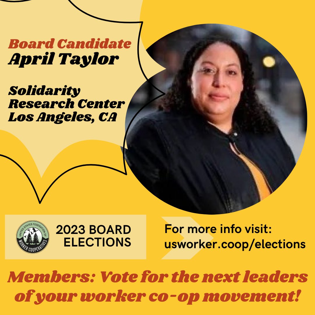 🗳️USFWC members: Meet your 2023 board candidates! 1/4

Vote now and choose the next set of leaders that will guide our mission to build a thriving ecosystem for worker-owned and controlled businesses.

Online voting is open now until October 12

🗳️usworker.coop/elections🗳️