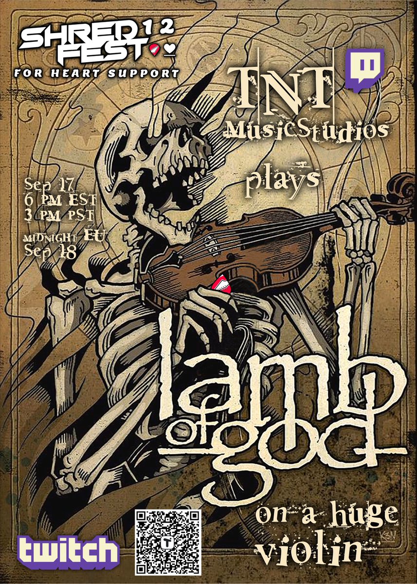 This Sunday I will be playing an hour of Lamb of God for Unity ShredFest! ShredFest is a charity event raising money for HeartSupport. unityshredfest.com I hope to see you all there! 🤘