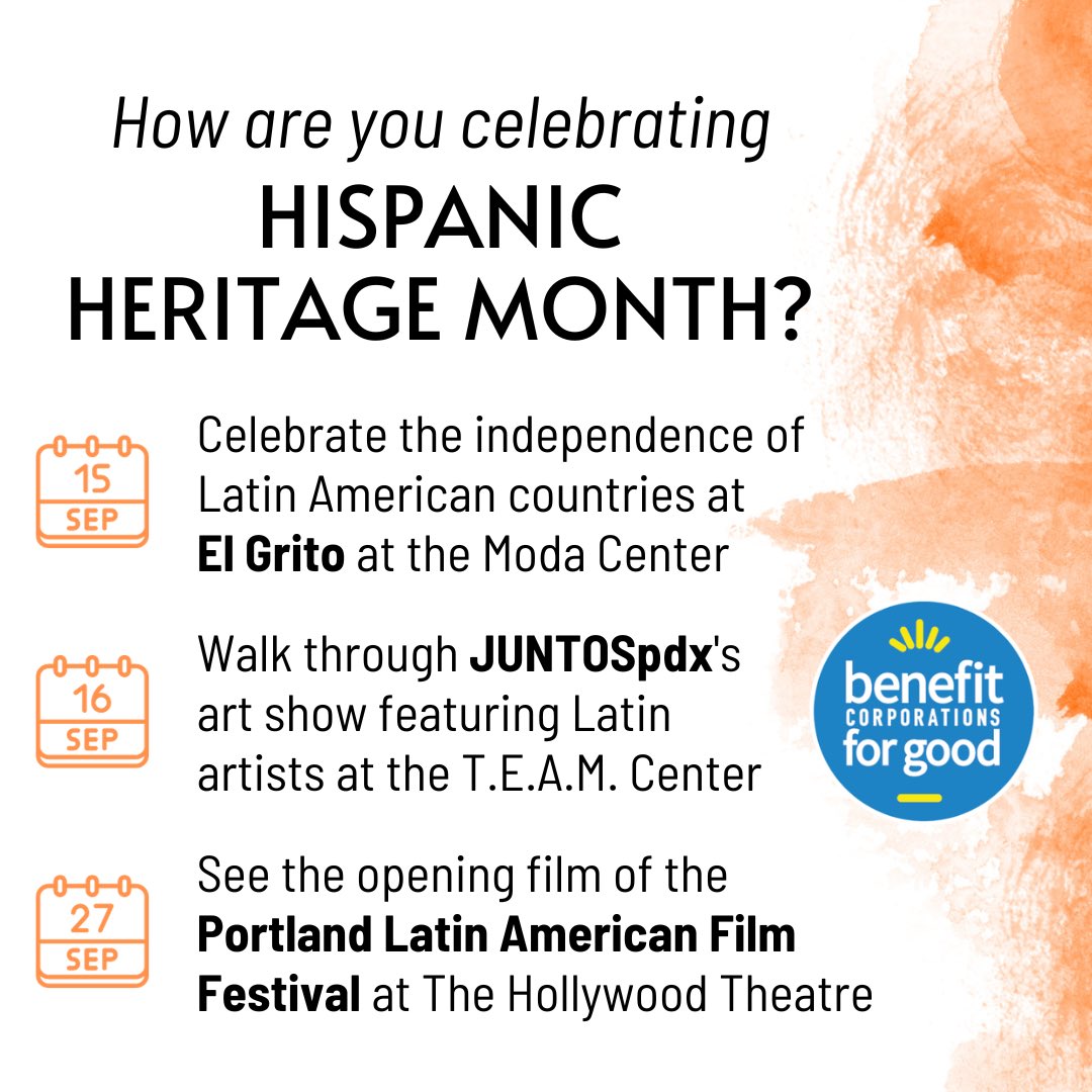 How are you celebrating Hispanic Heritage Month? Let us know any events you're going to, businesses you're supporting, or food you're eating! 

Check out <a href="/TravelOregon/">TravelOregon</a> for some local Portland recommendations: traveloregon.com/places-to-go/e…

#HispanicHeritageMonth2023