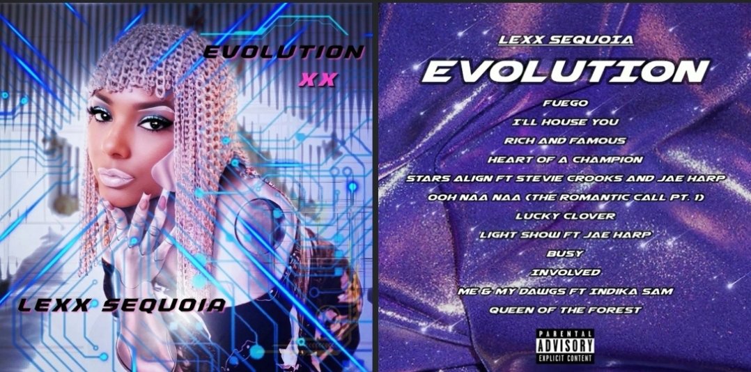 TRISTORMUSVI's tweet photo. LEXX SEQUOIA " EVOLUTION XX" NOW AVAILABLE ON ALL STREAMING MUSIC PLATFORMS 🌎 CLICK THE LINK https://t.co/ySZpb40Zpz #evolution #xx #housemusic #partygirls #edm #electronicmusic #hiphop #housemusiclovers #femaleartist #technomusic #edmlover #cyberpunkart #albumcover #Champion https://t.co/MRzuoUziI6
