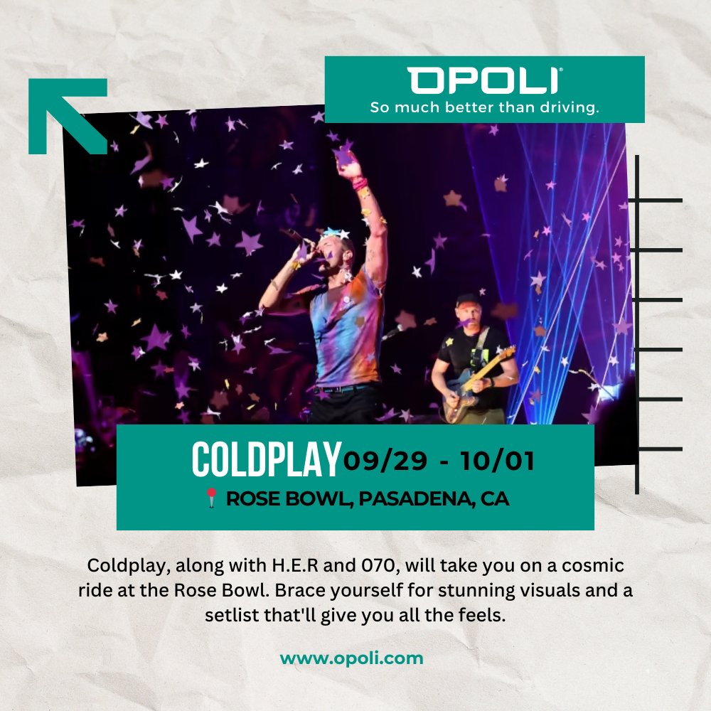 Opoliapp's tweet photo. 🎵 LA's September Beats are in full swing! Catch Ed Sheeran, Ohana Festival, Coldplay, and the Arctic Monkeys live. Book your ride with Opoli today and save 20% on roundtrips. Let's rock it! 🎶

 #LAConcerts #OpoliRides #SeptemberBeats #EdSheeran #OhanaFestival #Coldplay https://t.co/d2iSAsTrjC