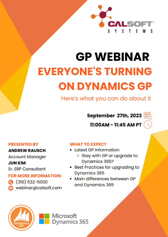 There are several #DynamicsGP options--we've supported it for 22 years and are happy to help in this #ERP #webinar
#msdyn365
buff.ly/48ksxYo