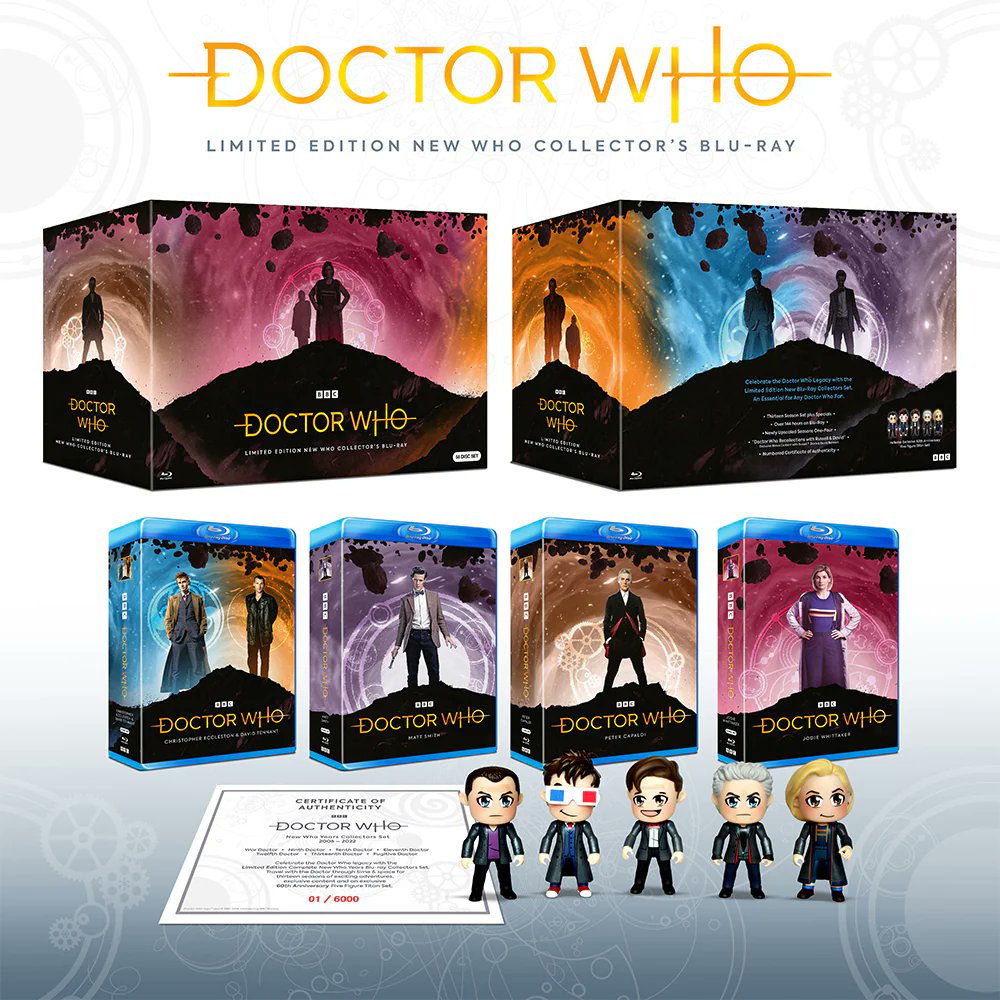 VHSDVDBLURAY4K's tweet image. Coming to #Bluray on November 14, 2023 

Doctor Who: Limited Edition Complete New Who Collectors Set

Artwork by @Cakes_Comics 

- Only 6,000 Available
- Thirteen Complete Seasons
- Newly Remastered Seasons 1-4
- Exclusive Bonus Content with Russel T. Davies &amp;amp; David Tennant
