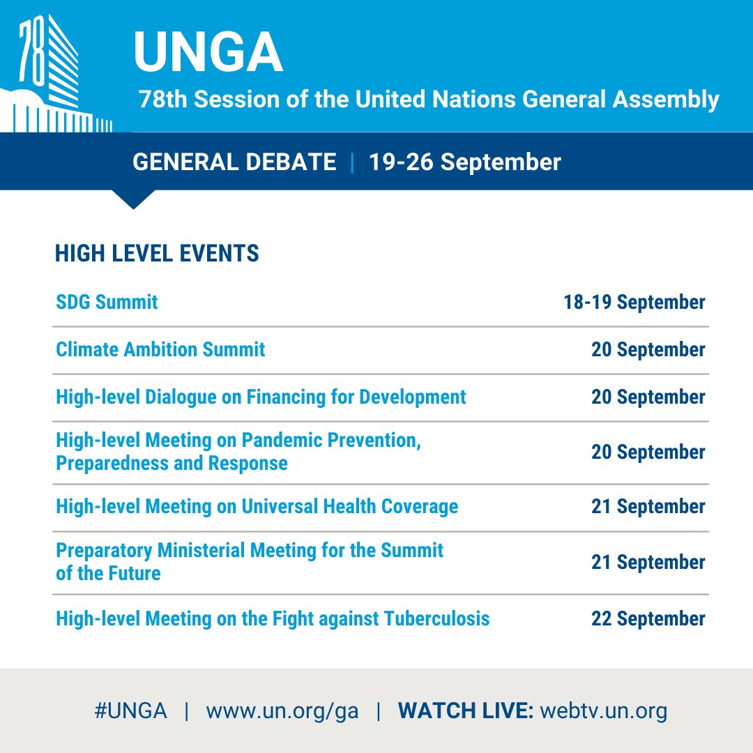 World leaders will come together next week at #UNGA to seek solutions to some of the main challenges facing humanity.

See what's on the agenda: un.org/en/high-level-…
