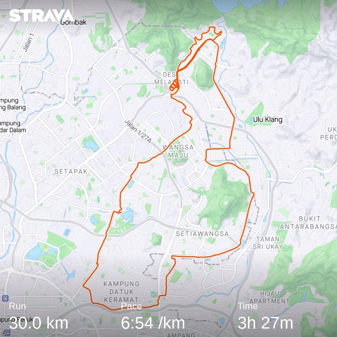 aizatmokhtar's tweet image. Last LSD D-15 Kuching Marathon. Taper week begins.