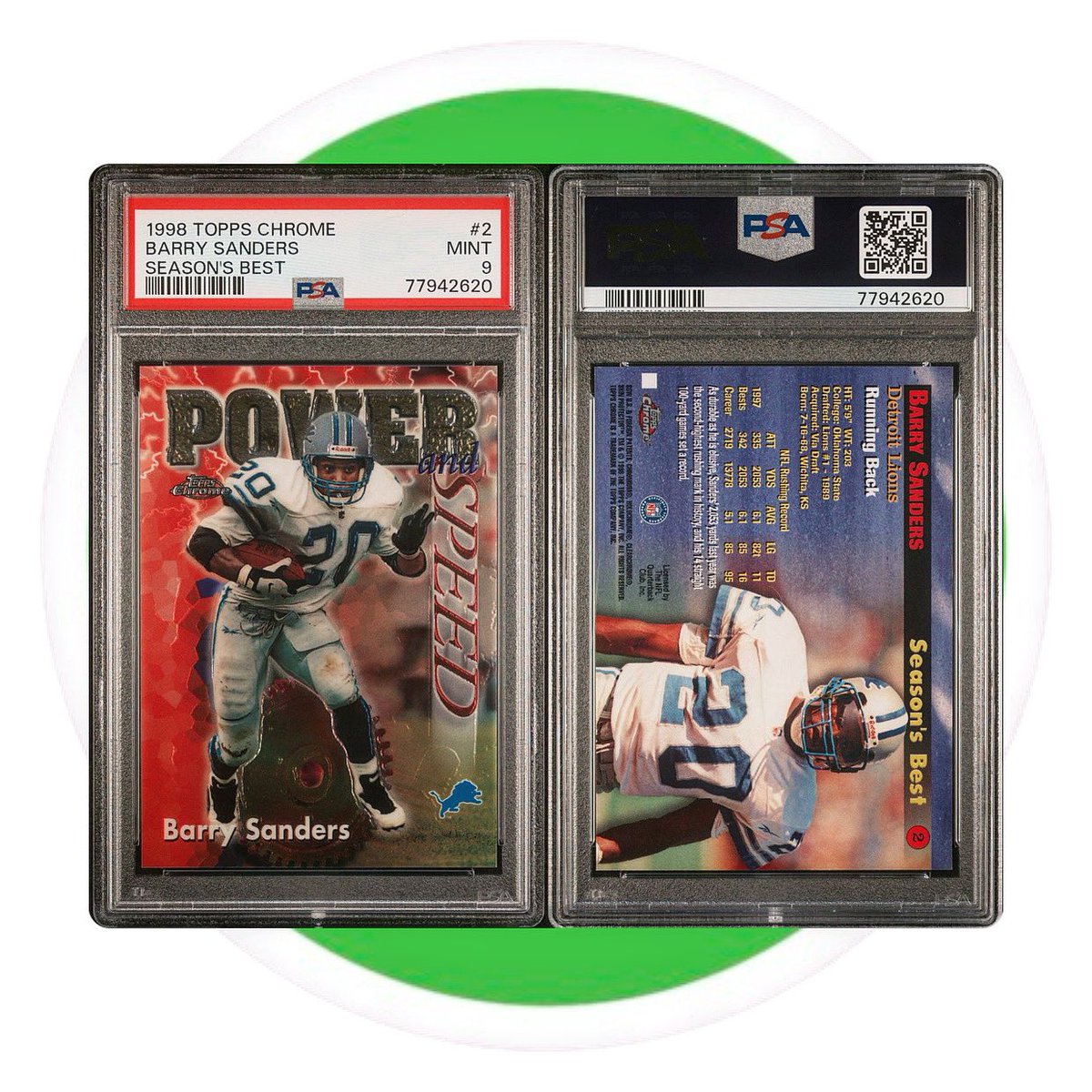 🏈 BARRY SANDERS 🏈 
1998 #topps #chrome #seasonsbest #barrysanders #lions #psa9 #mint #psacard #graded #slabbed #collect #thehobby #whodoyoucollect #tradingcardsandthings #detroit #detroitlions #nfl #football #tradingcards #tctsportscards