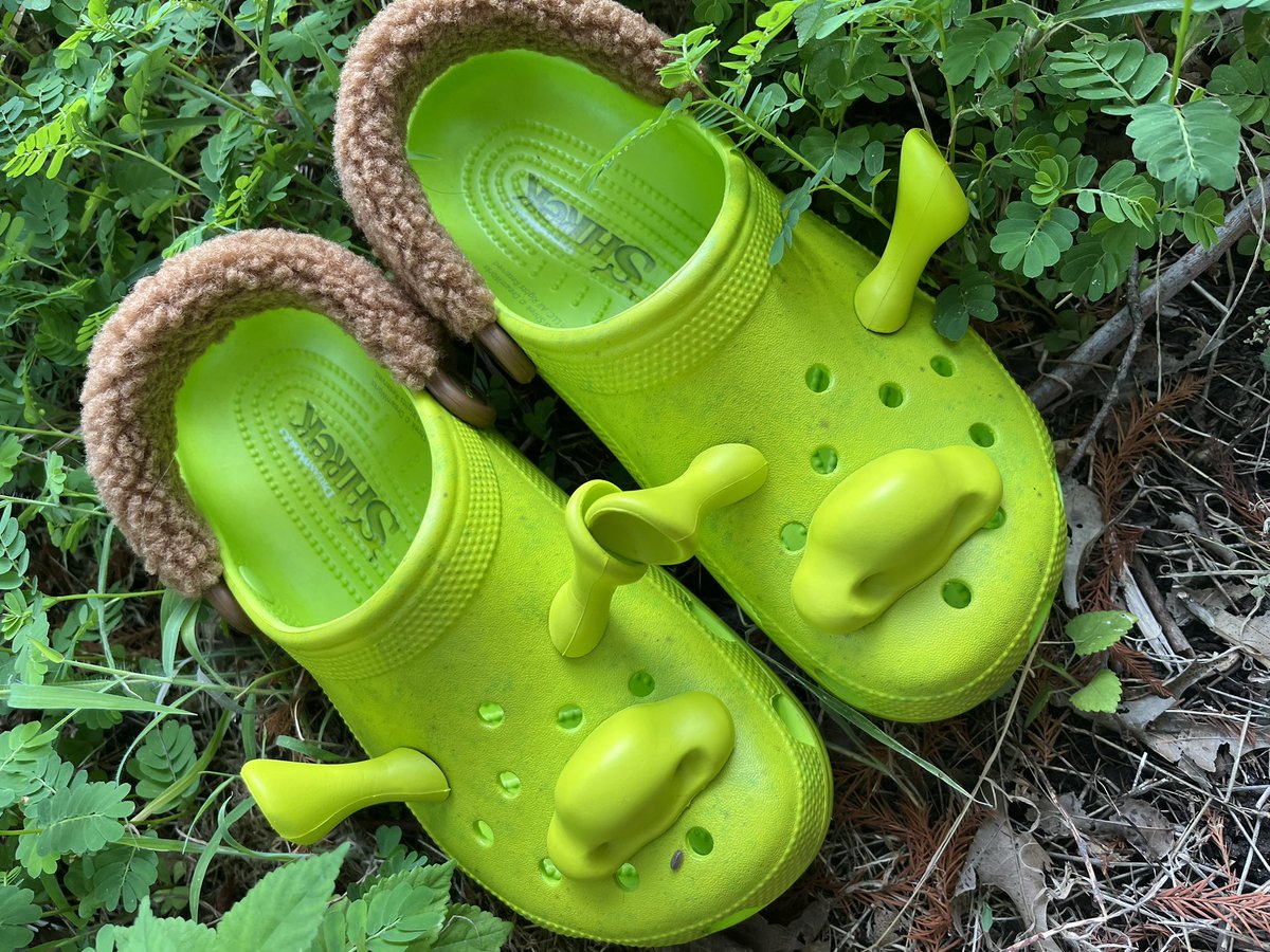 Shrek__Crocs's tweet photo. I GOT THEM!!! Thank u sm to @crocs for sending them to me after two years of begging 💚💚💚💚 https://t.co/u3dFkciazx