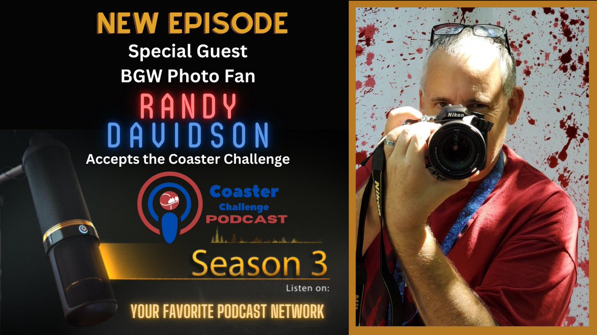 CoasterChallen2's tweet photo. I'm listening to Coaster Challenge Podcast | Episode 123: BGW Photo Fan’s Randy Davidson accepts the Coaster Challenge on Podbean, check it out! https://t.co/ups69XDRk2 https://t.co/JJWPTbw5UN
