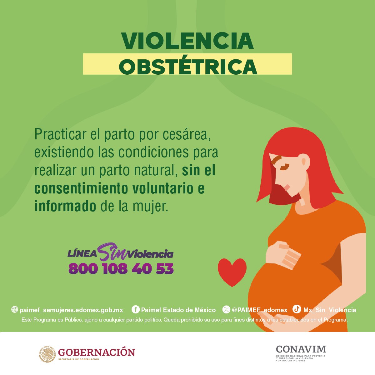La violencia obstétrica se lleva a cabo sin el consentimiento voluntario o informado.
#Violencia #ViveSinViolencia #CONAVIM #PAIMEF2023