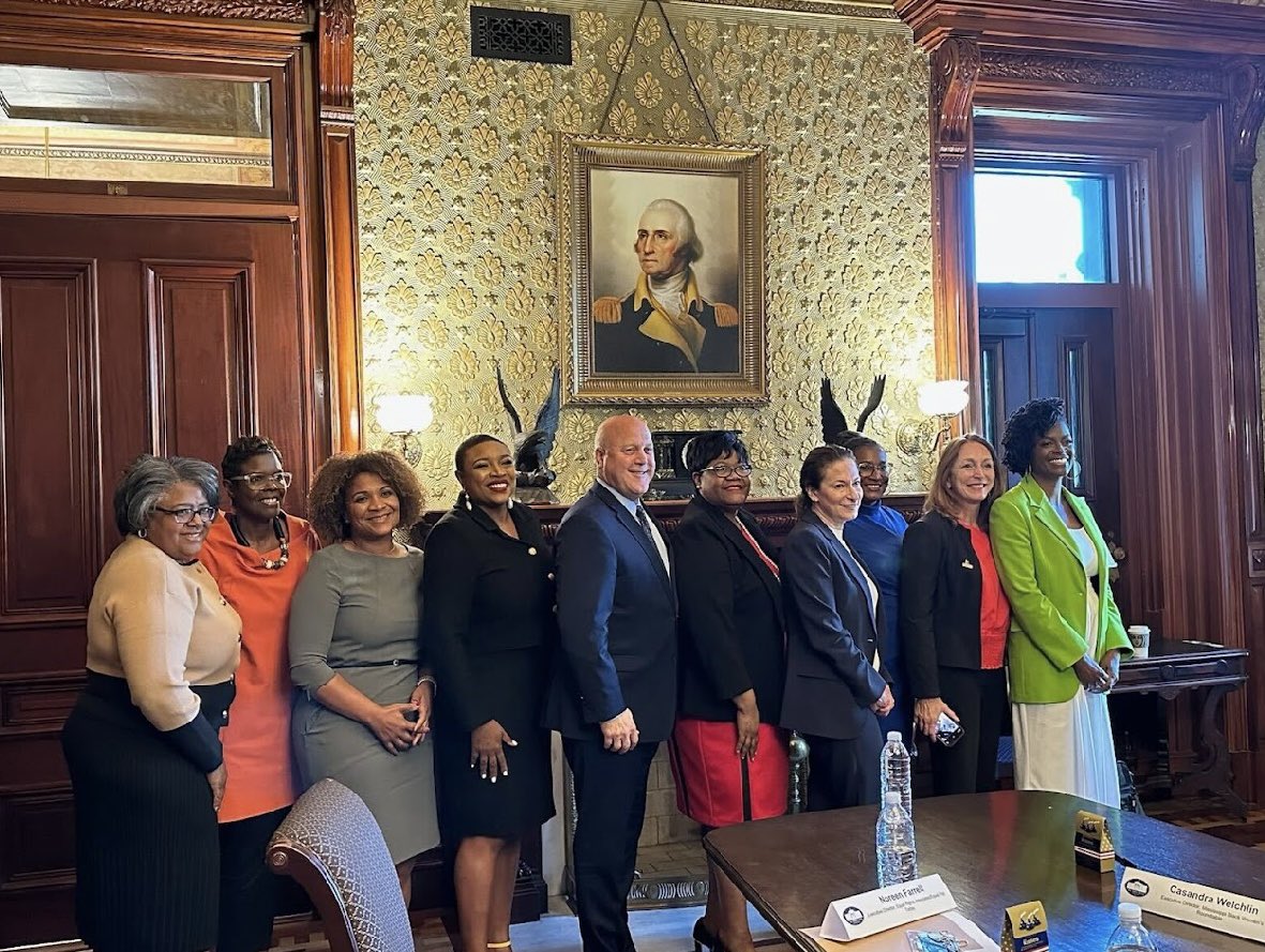 Today, black women leaders at <a href="/ncbcp_bwr/">The Black Women's Roundtable</a> <a href="/NCNWHQ/">NCNW Headquarters</a> <a href="/nwlc/">National Women's Law Center</a> <a href="/NPWF/">National Partnership</a> <a href="/YWCAUSA/">YWCA USA</a> <a href="/MS_BWR/">MS Black Women's Roundtable</a> <a href="/WomenEmployed/">Women Employed</a> met with <a href="/JoeBiden/">Joe Biden</a> <a href="/WhiteHouse/">The White House</a> officials to find solutions for closing the wage and wealth gap for black women.