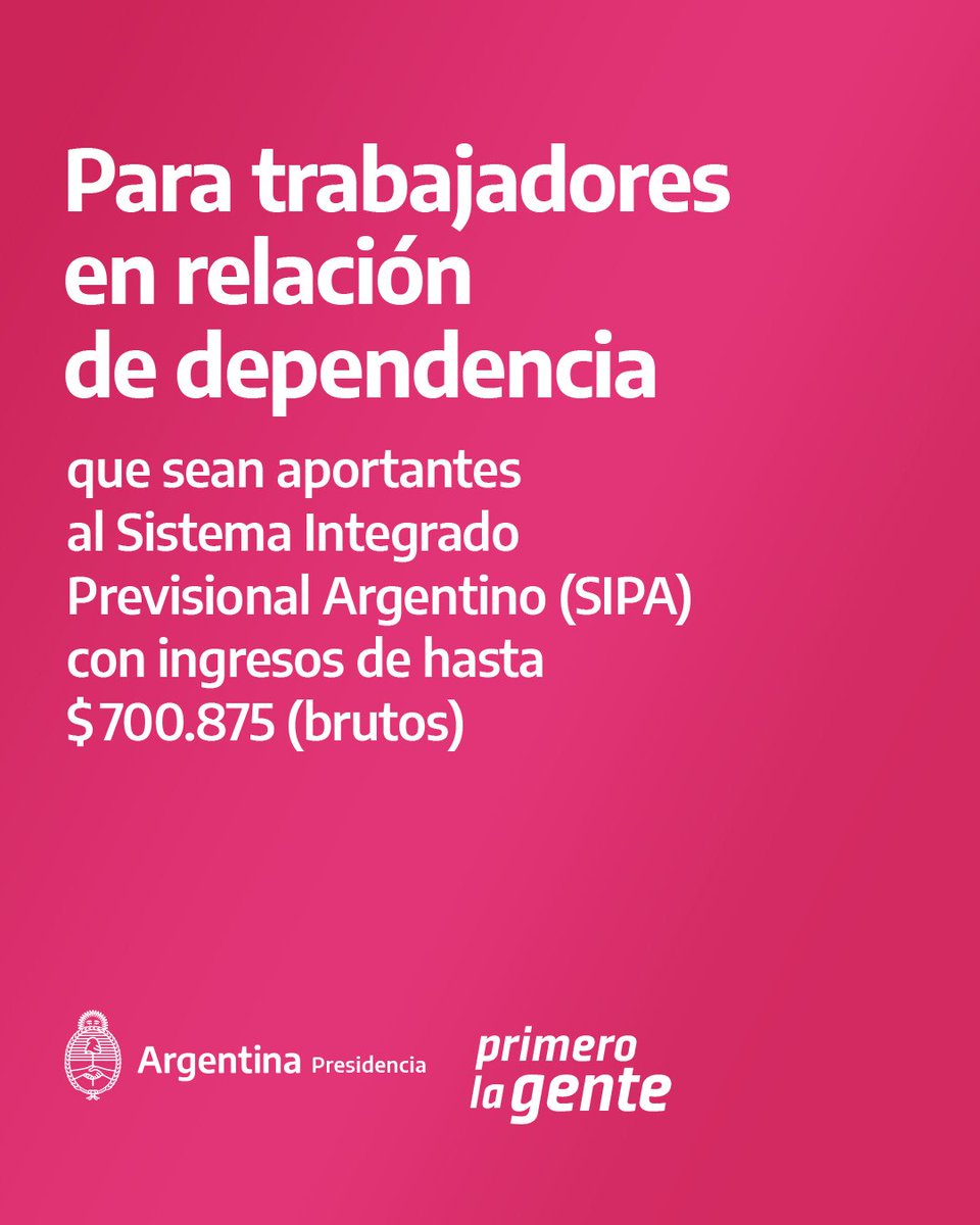 CasaRosada's tweet image. Créditos para trabajadoras y trabajadores en relación de dependencia 👇

✅ De hasta $400 mil, a devolver en 24, 36 y 48 cuotas.