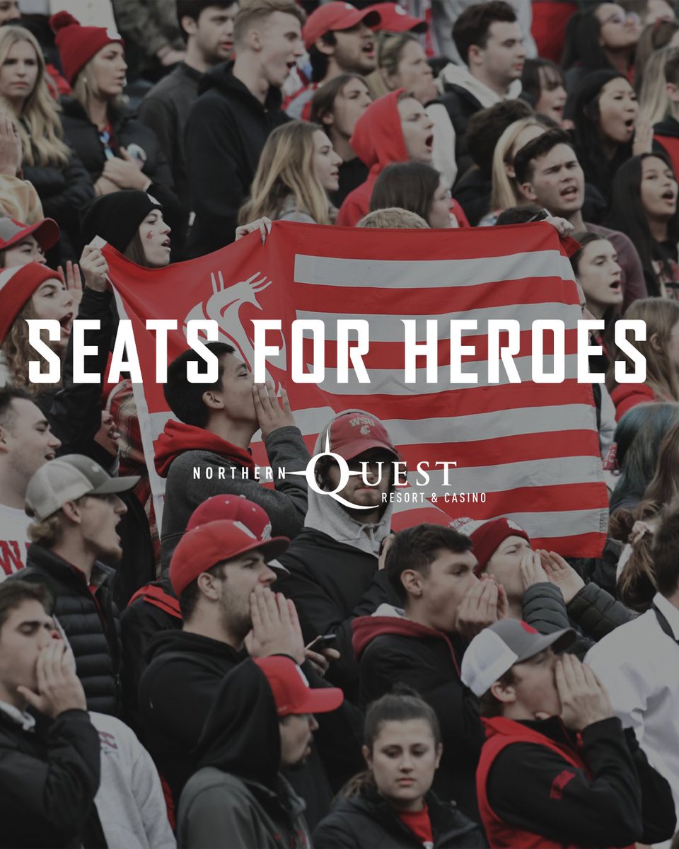 COUGS‼️

Can’t make it to Pullman yourself? Donate to our SEATS for HEROES program presented by <a href="/NorthernQuest/">Northern Quest</a> and send a Veteran or First Responder to a Coug game!

🔗 wsucougars.evenue.net/cgi-bin/ncomme…

#GoCougs