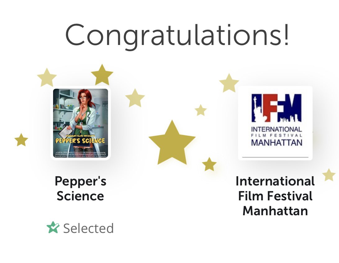 Itsalilo's tweet photo. So psyched🎬 Amazing news! Pepper’s Science was just selected by International Film Festival Manhattan via https://t.co/aHOvNJX2dN! https://t.co/QvojwyIyYy