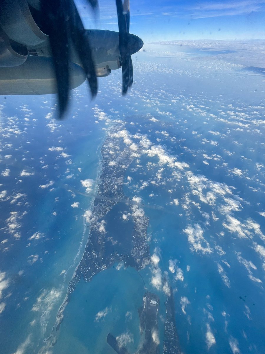 Bermuda, on the way out to this morning's mission into Hurricane Lee. Not a spot we get to see everyday!