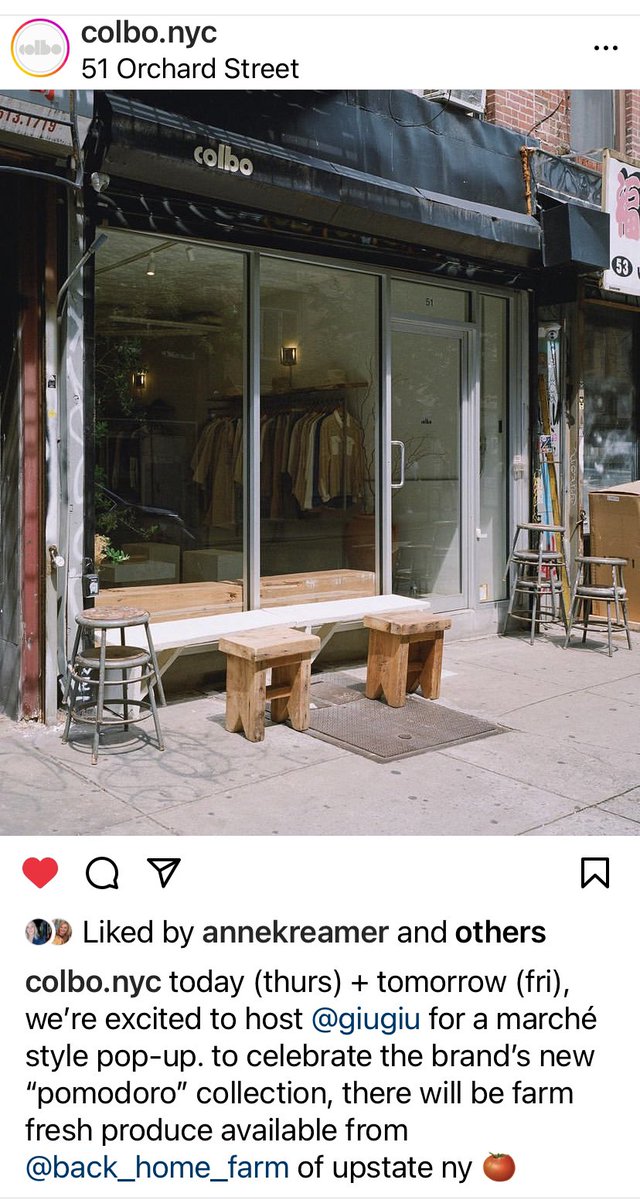 KBAndersen's tweet photo. This 2-year-old LES clothing store and genuinely-cool-kids hangout #Colbo is great. Coffee & great playlists plus art-music-book-cultural events as well as nice clothes. Chill/welcoming, unlike all the chilly 1st-generation too-cool-for-school downtown fashion joints of my youth. https://t.co/Cu0DCPTSk5