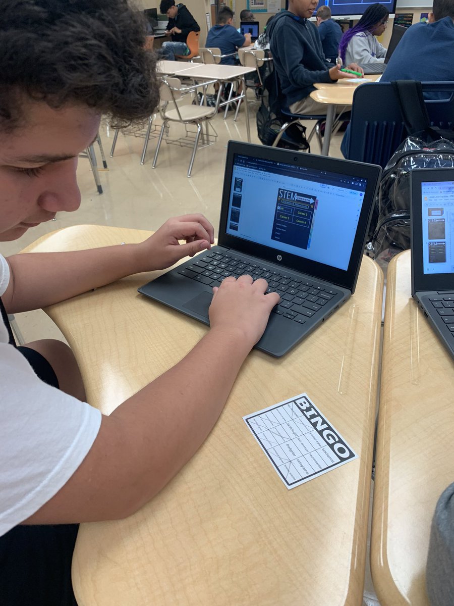STEMagillPSMS's tweet photo. Now that we are in the swing of this year, Beginning STEM @palmspringsms began โFuture Fridaysโ by introducing our STEM careers projects. Today the #STEMrays played bingo to decide which careers we would be exploring this year & learned how to research them properly. https://t.co/RxTJbZxPbe