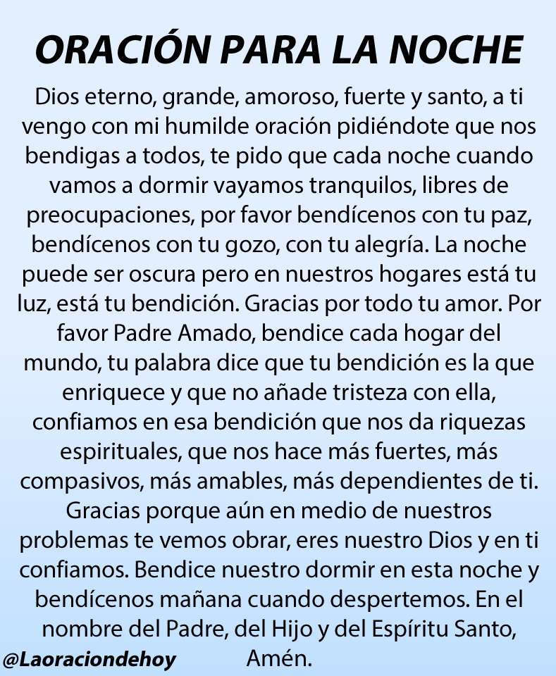 Oración para la noche.